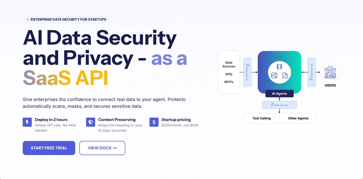 Show HN: Protecto – Enterprise AI Privacy for Startups ($250/month, not $50K)